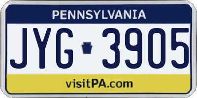 PA license plate JYG3905
