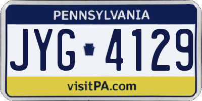 PA license plate JYG4129