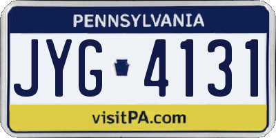 PA license plate JYG4131