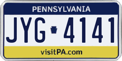 PA license plate JYG4141