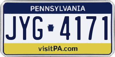 PA license plate JYG4171