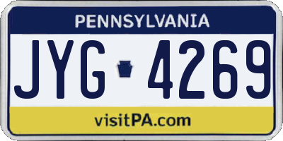 PA license plate JYG4269
