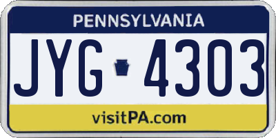 PA license plate JYG4303