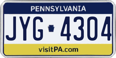 PA license plate JYG4304