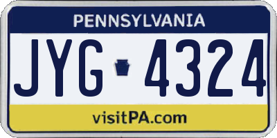 PA license plate JYG4324