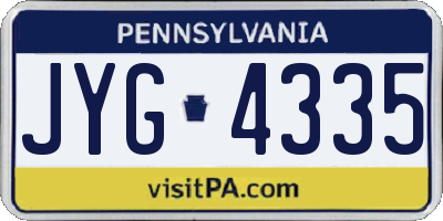 PA license plate JYG4335