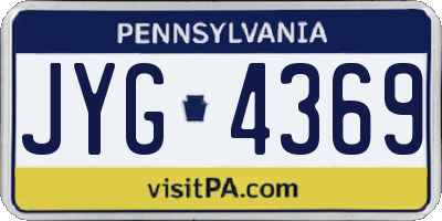 PA license plate JYG4369