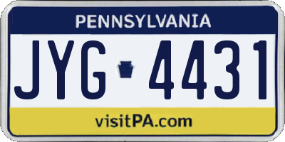 PA license plate JYG4431