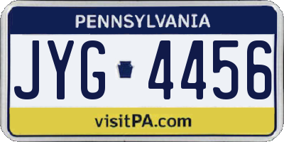 PA license plate JYG4456