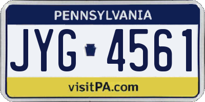 PA license plate JYG4561