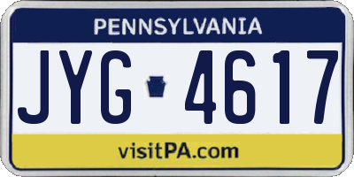 PA license plate JYG4617