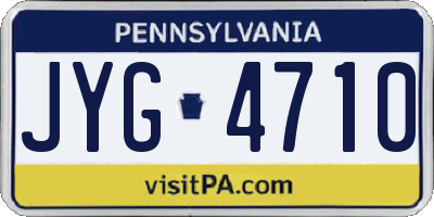 PA license plate JYG4710
