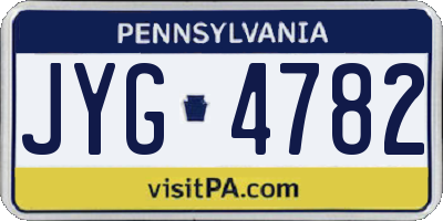PA license plate JYG4782