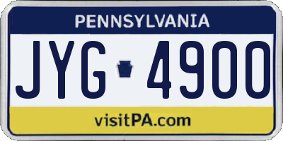PA license plate JYG4900