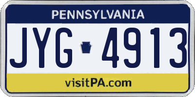 PA license plate JYG4913