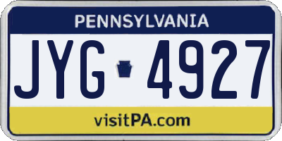 PA license plate JYG4927
