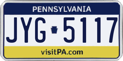 PA license plate JYG5117