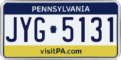 PA license plate JYG5131