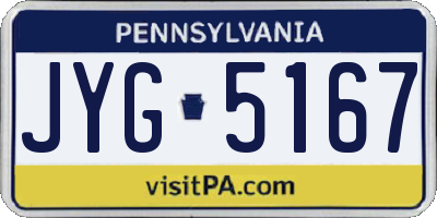 PA license plate JYG5167