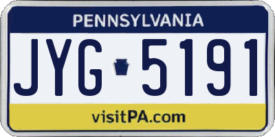 PA license plate JYG5191