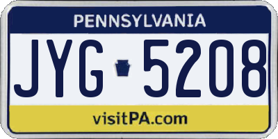 PA license plate JYG5208