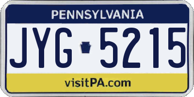 PA license plate JYG5215