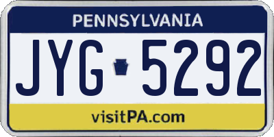 PA license plate JYG5292