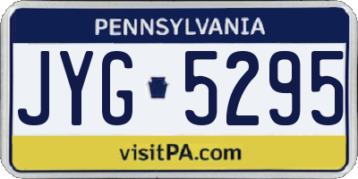 PA license plate JYG5295