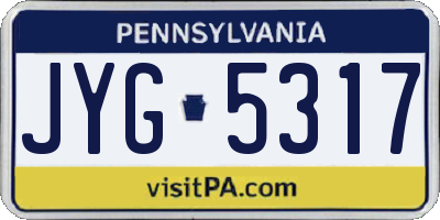 PA license plate JYG5317