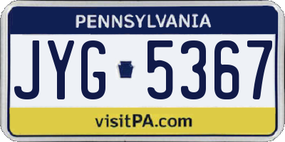 PA license plate JYG5367