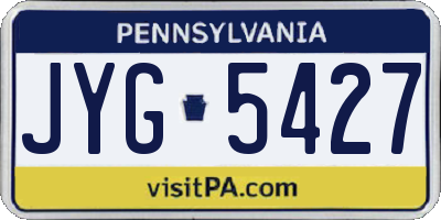 PA license plate JYG5427
