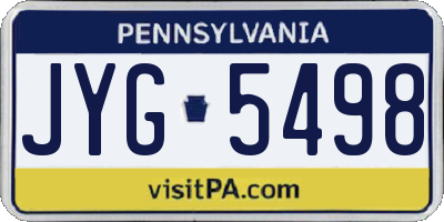 PA license plate JYG5498