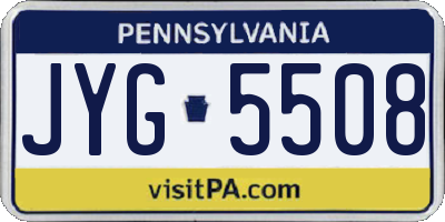 PA license plate JYG5508
