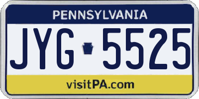 PA license plate JYG5525