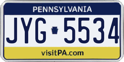 PA license plate JYG5534