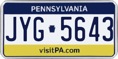 PA license plate JYG5643