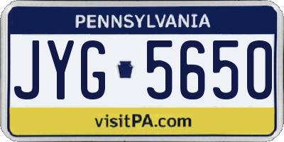 PA license plate JYG5650