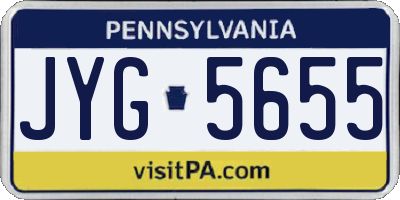 PA license plate JYG5655