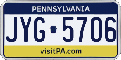 PA license plate JYG5706