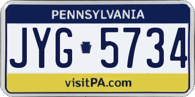PA license plate JYG5734