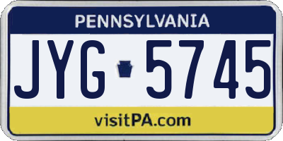 PA license plate JYG5745