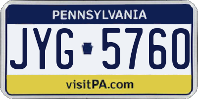 PA license plate JYG5760