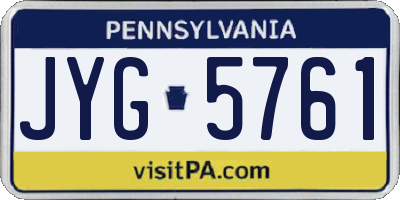 PA license plate JYG5761