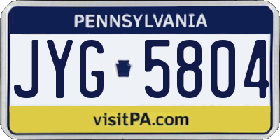PA license plate JYG5804
