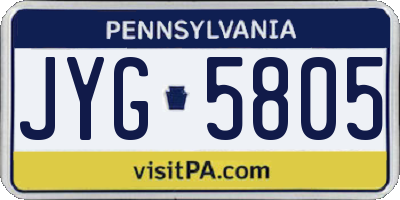 PA license plate JYG5805