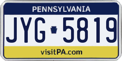 PA license plate JYG5819