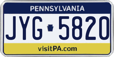 PA license plate JYG5820