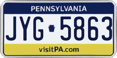 PA license plate JYG5863