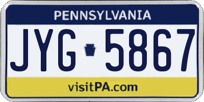 PA license plate JYG5867