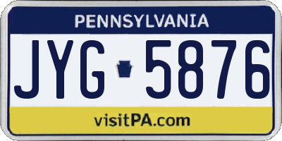 PA license plate JYG5876
